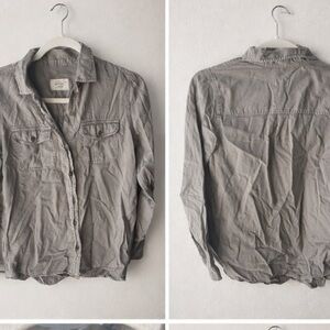 Marine Layer Green Outdoor/Hiking Granola Vibes Natural Casual Shirt